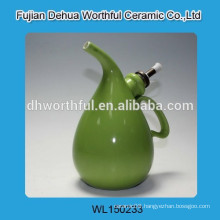 Modern design green olive oil bottles,ceramic oil bottle with unique shape